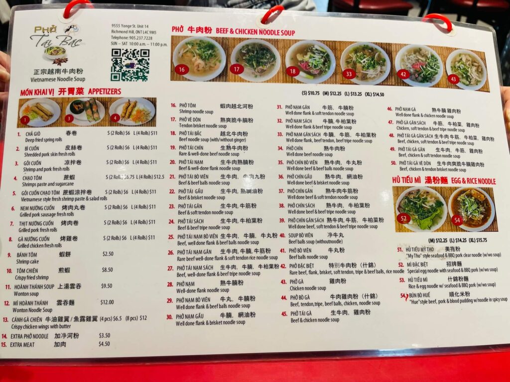 pho-tai-bac-menu